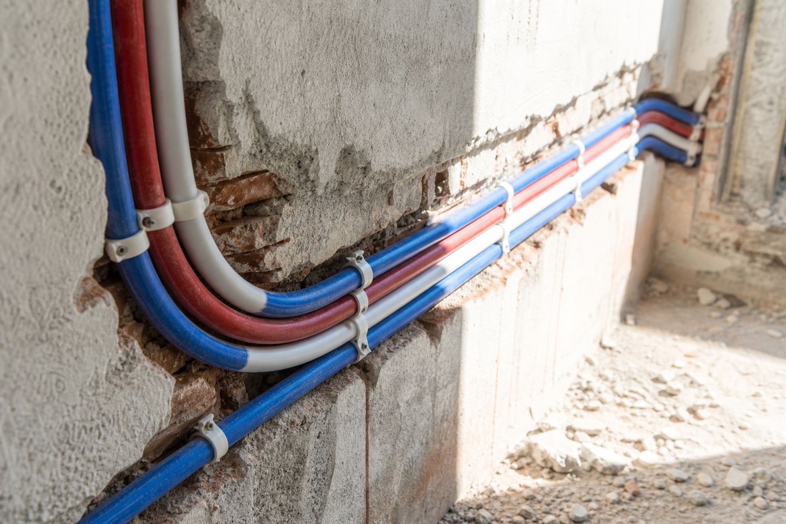 Tubazioni idriche in cantiere